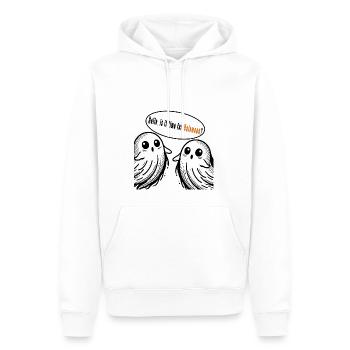 HALOWEEN OFF - Sweat à capuche Premium bio Homme - blanc - Devant - Nico (187cm)