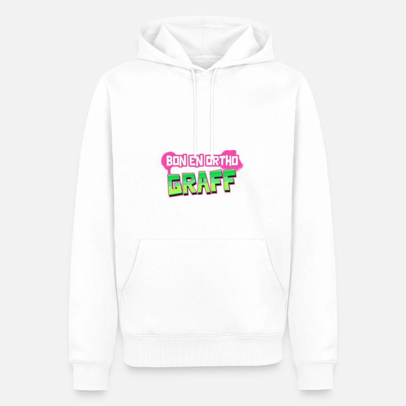 BON EN ORTHO GRAFF ! - Sweat à capuche Premium bio Homme - blanc