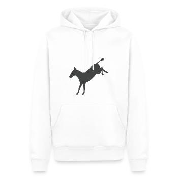 Âne rebelle - Sweat à capuche Premium bio Homme - blanc - Devant - Nico (187cm)
