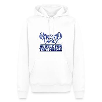 Hustle pour cette motivation de fitness d’entraînement musculaire - Sweat à capuche Premium bio Homme - blanc - Devant - Nico (187cm)