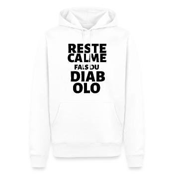 Cadeau humour diabolo cirque passion drôle - Sweat à capuche Premium bio Homme - blanc - Devant - Nico (187cm)