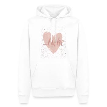 Liebe rosegold - Männer Premium Bio Hoodie - Weiß - Vorne - Nico (187cm)