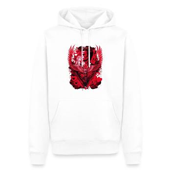 Saint-Valentin | Saint-Valentin | Design de mode pour hommes - Sweat à capuche Premium bio Homme - blanc - Devant - Nico (187cm)