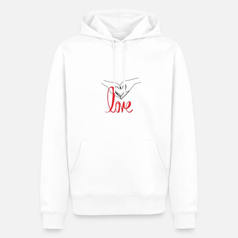 Amour - Sweat à capuche Premium bio Homme - blanc