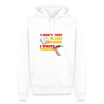 Poète Poésie Poète Poésie I Don - Sweat à capuche Premium bio Homme - blanc - Devant - Nico (187cm)
