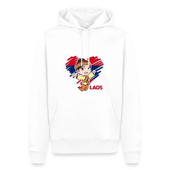 Laos Laote Laotian filles robe Lao I cadeau - Sweat à capuche Premium bio Homme - blanc - Devant - Nico (187cm)