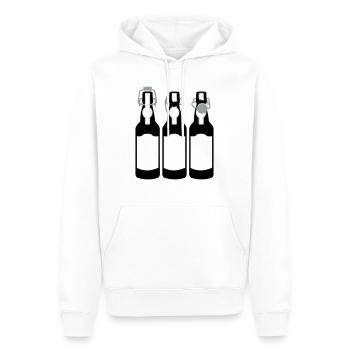 3 Bierflaschen / 3 beer bottles (c, 3c) - Männer Premium Bio Hoodie - Weiß - Vorne - Nico (187cm)