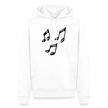 Note - Männer Premium Bio Hoodie - Weiß - Vorne - Nico (187cm)
