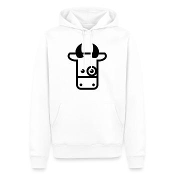 Kuh / Cow / Vache / Vaca / Vacca / Koe (1C) - Männer Premium Bio Hoodie - Weiß - Vorne - Nico (187cm)