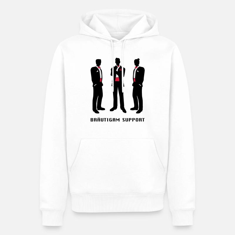 Bräutigam-support - Männer Premium Bio Hoodie - Weiß