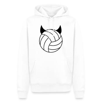 Volleyball - Teufel - Männer Premium Bio Hoodie - Weiß - Vorne - Nico (187cm)