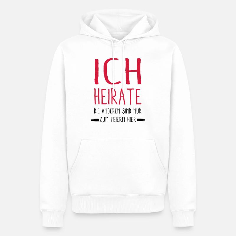 - ich Heirate - - Männer Premium Bio Hoodie - Weiß