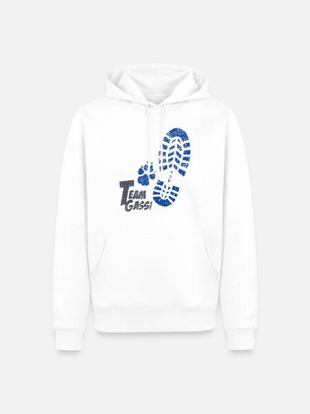 Fussabdruecke blau - Männer Premium Bio Hoodie - Weiß