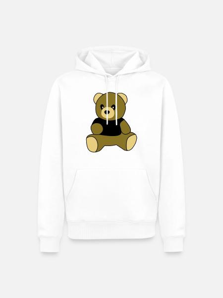 sitting teddy - Men’s Premium Organic Hoodie - white
