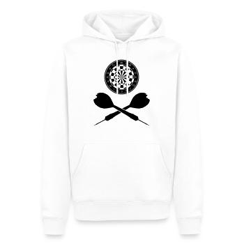 Gekreuzte Dartpfeile - Männer Premium Bio Hoodie - Weiß - Vorne - Nico (187cm)