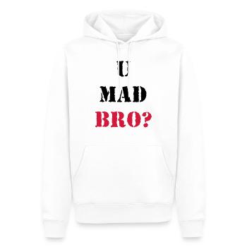 U mad Bro? - Sweat à capuche Premium bio Homme - blanc - Devant - Nico (187cm)
