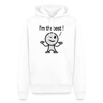 i'm the best - Sweat à capuche Premium bio Homme - blanc - Devant - Nico (187cm)