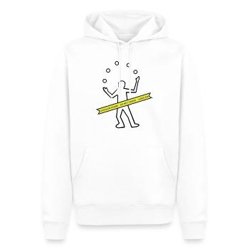 Jongleur - Sweat à capuche Premium bio Homme - blanc - Devant - Nico (187cm)