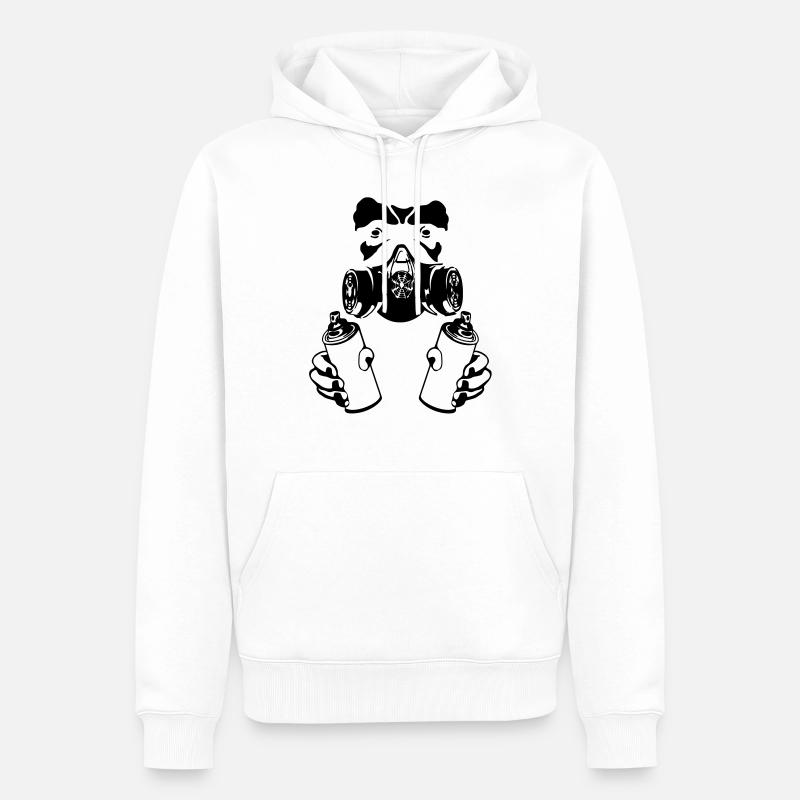 singe graffiti - Sweat à capuche Premium bio Homme - blanc
