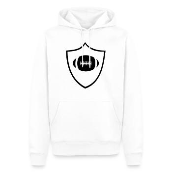rugby,le football,boule,sport,football américain - Sweat à capuche Premium bio Homme - blanc - Devant - Nico (187cm)