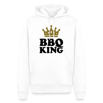 BBQ King - Sweat à capuche Premium bio Homme - blanc - Devant - Nico (187cm)