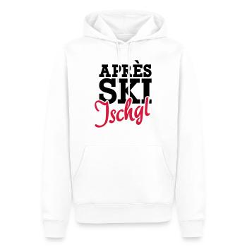Ischgl - Männer Premium Bio Hoodie - Weiß - Vorne - Nico (187cm)