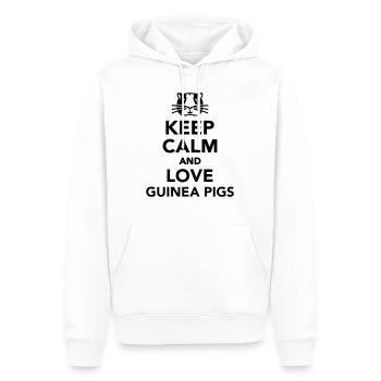 Keep calm and love guinea pig - Sweat à capuche Premium bio Homme - blanc - Devant - Nico (187cm)