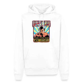 les cons ça ose tout lino ventura - Sweat à capuche Premium bio Homme - blanc - Devant - Nico (187cm)