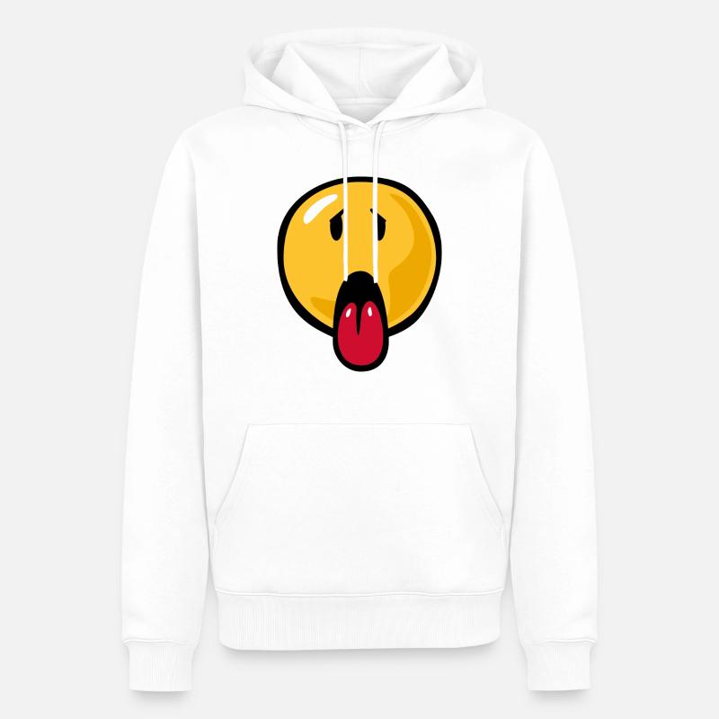 Smiley sick - Sweat à capuche Premium bio Homme - blanc