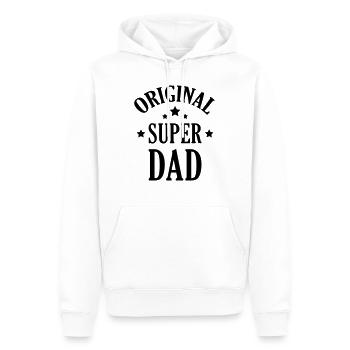 Papa Fête des Pères Naissance Bébé Anniversaire - Sweat à capuche Premium bio Homme - blanc - Devant - Nico (187cm)