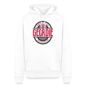 World class geordie limited edition best logo - Men’s Premium Organic Hoodie - white - Front - Nico (187cm)