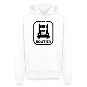 Routier / Chauffeur Poids-lourd / Camion / - Sweat à capuche Premium bio Homme - blanc - Devant - Nico (187cm)