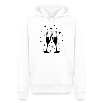 sekt anstossen design - Männer Premium Bio Hoodie - Weiß - Vorne - Nico (187cm)