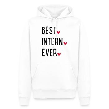 Praktikant - Männer Premium Bio Hoodie - Weiß - Vorne - Nico (187cm)