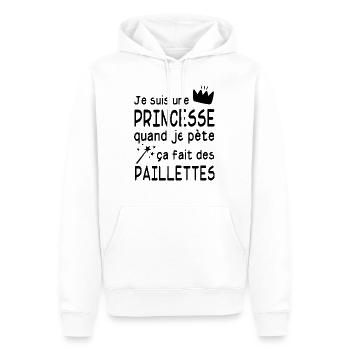 je suis une princesse - Sweat à capuche Premium bio Homme - blanc - Devant - Nico (187cm)
