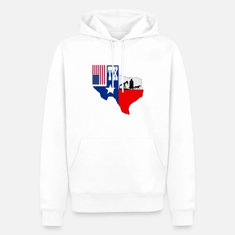Texas - Sweat à capuche Premium bio Homme - blanc