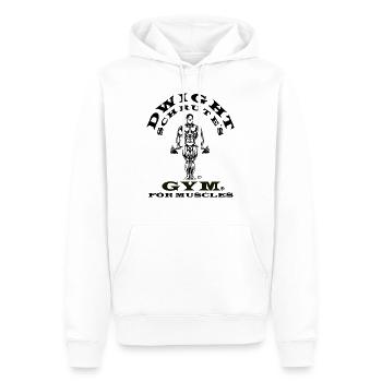 Dwight Schrute's Gym for Muscles - Männer Premium Bio Hoodie - Weiß - Vorne - Nico (187cm)