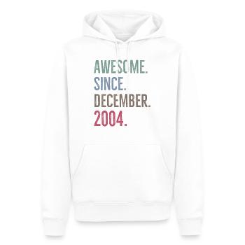 Génial depuis décembre 2004 - Sweat à capuche Premium bio Homme - blanc - Devant - Nico (187cm)