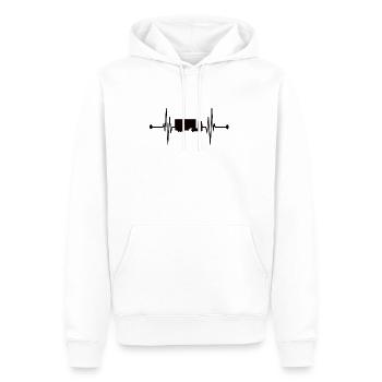 Lkw Herzschlag - Männer Premium Bio Hoodie - Weiß - Vorne - Nico (187cm)
