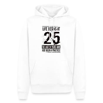 25 Anniversaire Homme - Sweat à capuche Premium bio Homme - blanc - Devant - Nico (187cm)