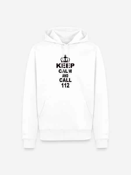 Keep Calm And Call 112 - Men’s Premium Organic Hoodie - white