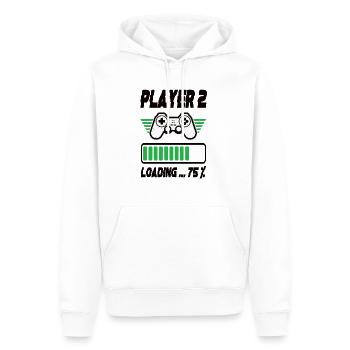 Chargement du lecteur 2 - Sweat à capuche Premium bio Homme - blanc - Devant - Nico (187cm)