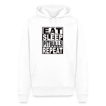 Mangez des pitbulls de sommeil Répéter - Sweat à capuche Premium bio Homme - blanc - Devant - Nico (187cm)