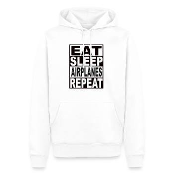 Mangez des avions de sommeil répéter - Sweat à capuche Premium bio Homme - blanc - Devant - Nico (187cm)
