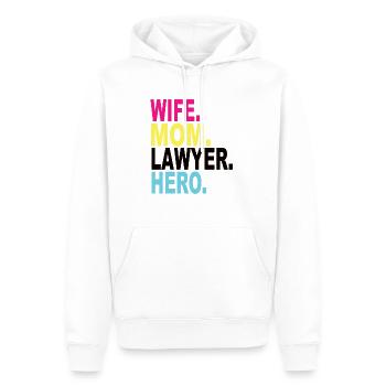 Femme Maman Avocate Héros - Sweat à capuche Premium bio Homme - blanc - Devant - Nico (187cm)