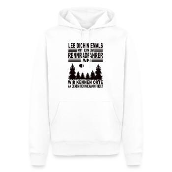 Leg Dich Niemals Mit einem Rennradfahrer An - Männer Premium Bio Hoodie - Weiß - Vorne - Nico (187cm)