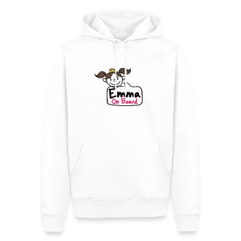Emma à bord - Sweat à capuche Premium bio Homme - blanc - Devant - Nico (187cm)