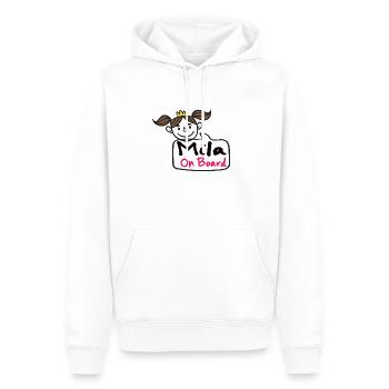 Mila à bord - Sweat à capuche Premium bio Homme - blanc - Devant - Nico (187cm)