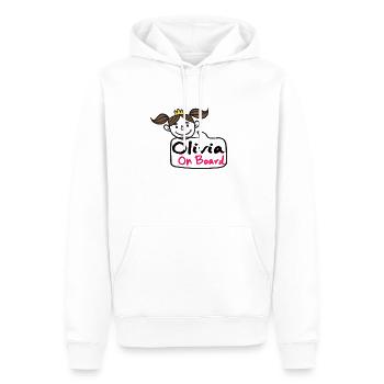Olivia à bord - Sweat à capuche Premium bio Homme - blanc - Devant - Nico (187cm)