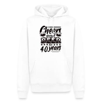 40 Geburtstag - Männer Premium Bio Hoodie - Weiß - Vorne - Nico (187cm)